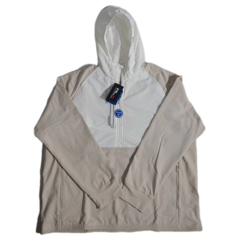 RLX Ralph Lauren White Tan Water Resistant Moisture Wicking‎ Golf Jacket Size 2X